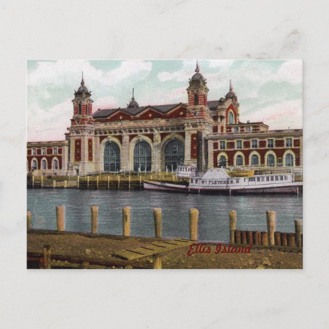 Ellis Island Vintage Postcard (Front)