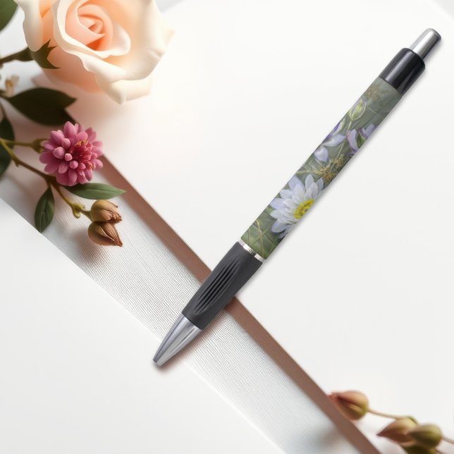 Ellis Rowan Blue White Water Lily Flowers Pen (Creator Uploaded)