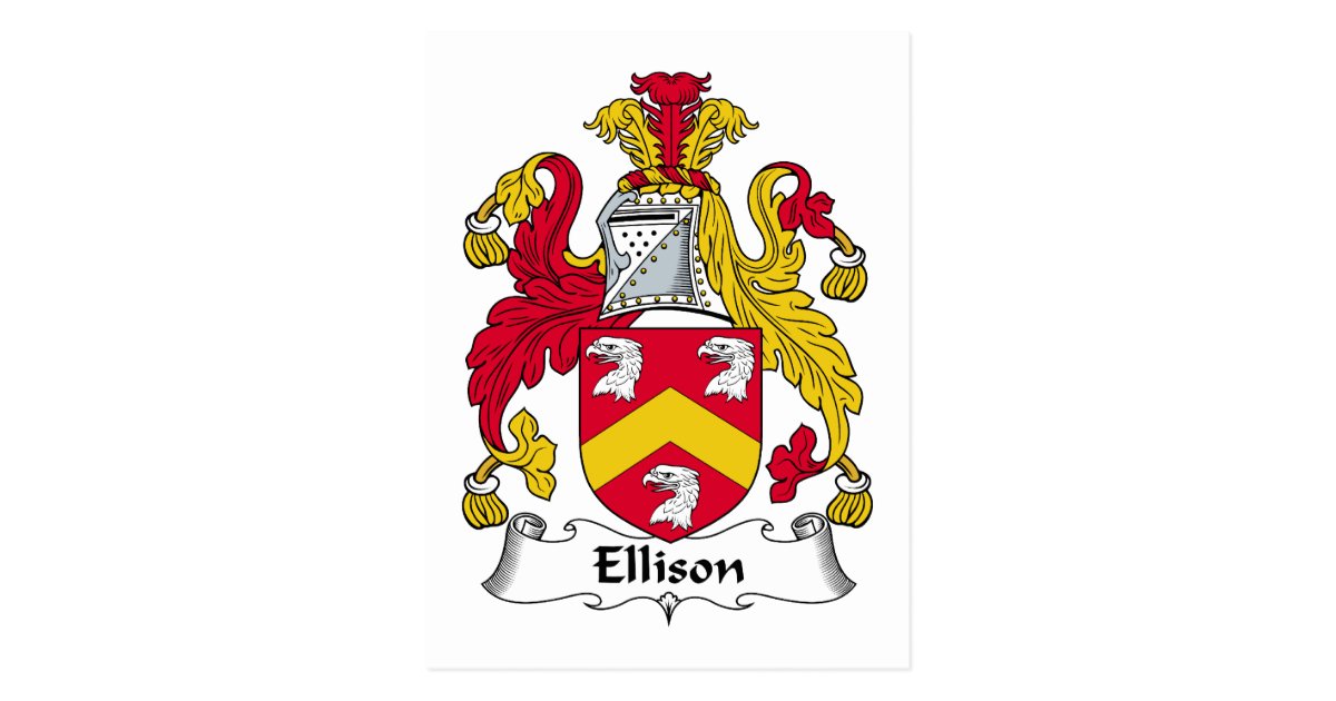 Ellison Family Crest Postcard
