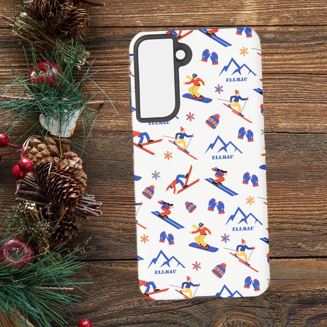 Ellmau Austria Ski Snowboard Pattern Samsung Galaxy Case (Ellmau Austria ski snowboard cross-country skiing winter snow vacation samsung phone case)