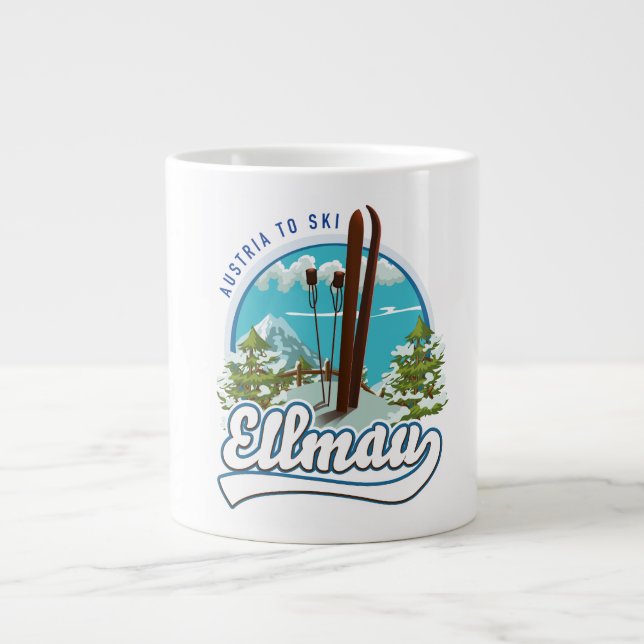 Ellmau Austria to ski logo Giant Coffee Mug (Front)