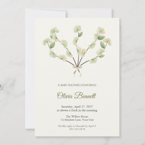 Elm Samara Sprays Neutral Baby Shower Invitation