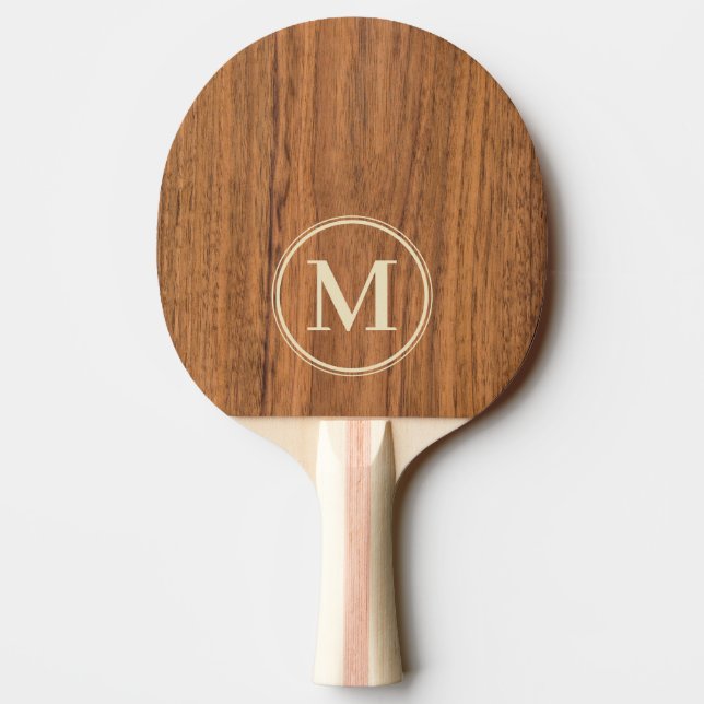 Elm Wood Monogram Ping Pong Paddle (Back)
