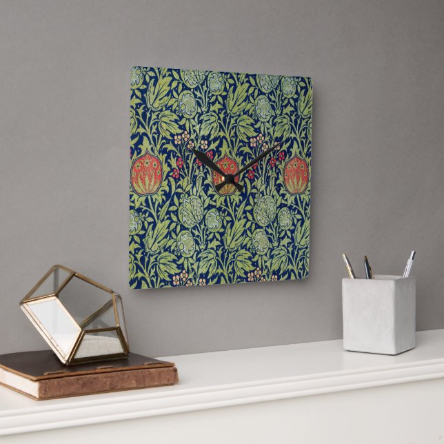 Elmcote, 1900 by William Morris Square Wall Clock (Office)