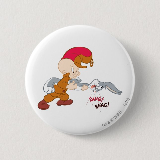 ELMER FUDD™ and BUGS BUNNY™ Button (Front)