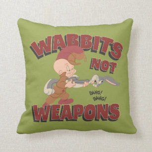 ELMER FUDD™ & BUGS BUNNY™ "Wabbits Not Weapons" Throw Pillow