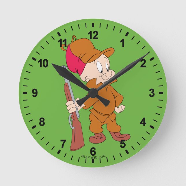 ELMER FUDD™ | With Gun Round Clock (Front)