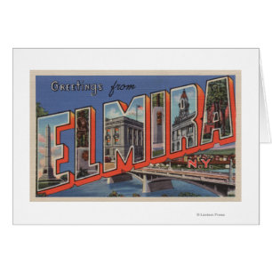 Elmira, New York - Large Letter Scenes Cards