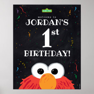 Elmo   1st Birthday Welcome  Poster