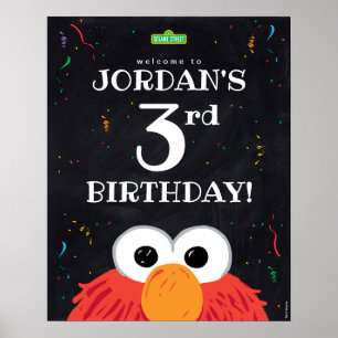 Elmo 3rd Birthday Welcome Poster