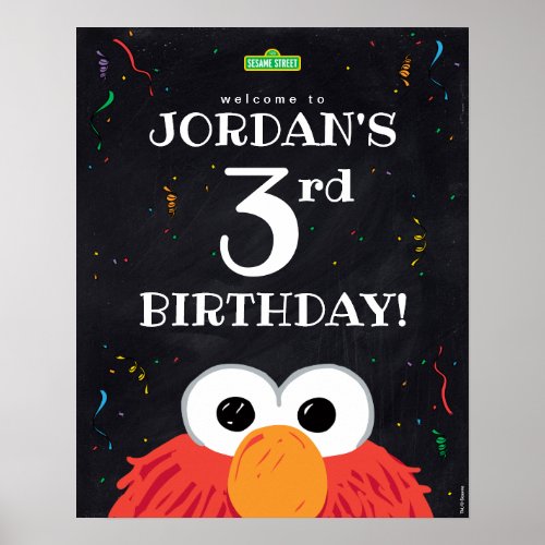 Elmo  3rd Birthday Welcome Poster