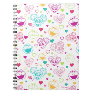 Elmo & Abby Cadabby Valentine Hearts Pattern Notebook