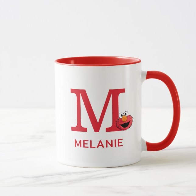 Elmo Add Your Name & Monogram M Mug (Right)