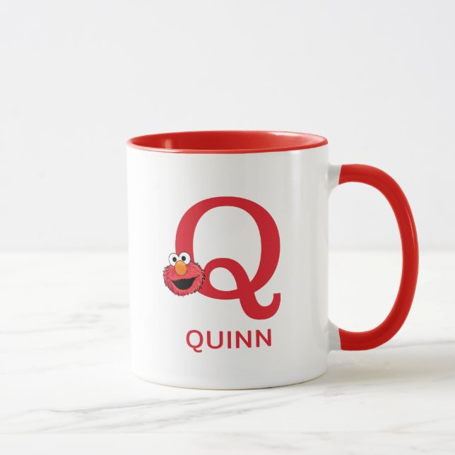 Elmo Add Your Name & Monogram Q Mug (Right)