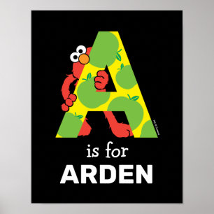 Elmo Alphabet A Apple Poster