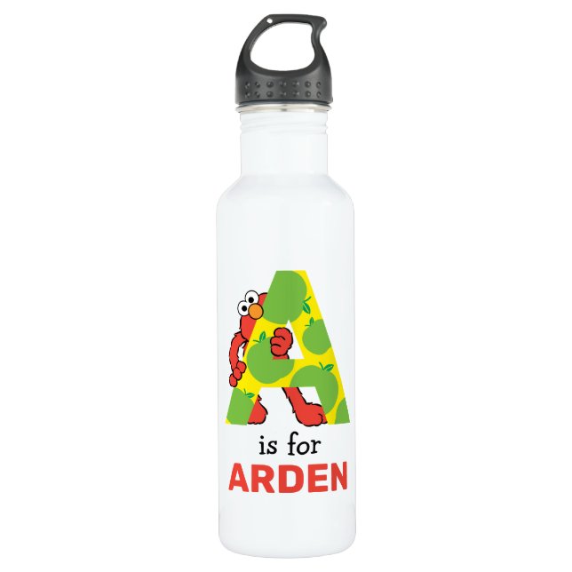 Elmo Alphabet | A Apple Stainless Steel Water Bottle (Front)