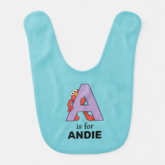 Elmo Alphabet | A Purple Baby Bib (Front)