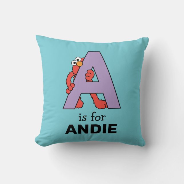 Elmo Alphabet | A Purple Throw Pillow (Front)