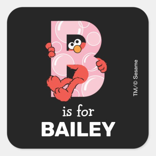 Elmo Alphabet  B Bubbles Square Sticker