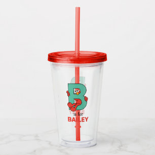 Elmo Alphabet B Teal Acrylic Tumbler
