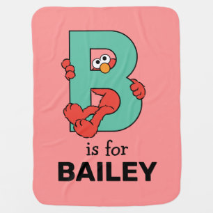 Elmo Alphabet   B Teal Baby Blanket