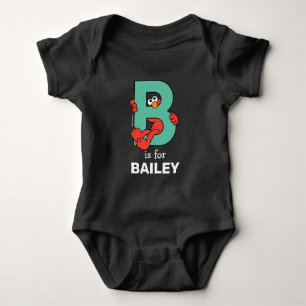 Elmo Alphabet   B Teal Baby Bodysuit