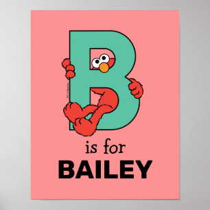 Elmo Alphabet B Teal Poster