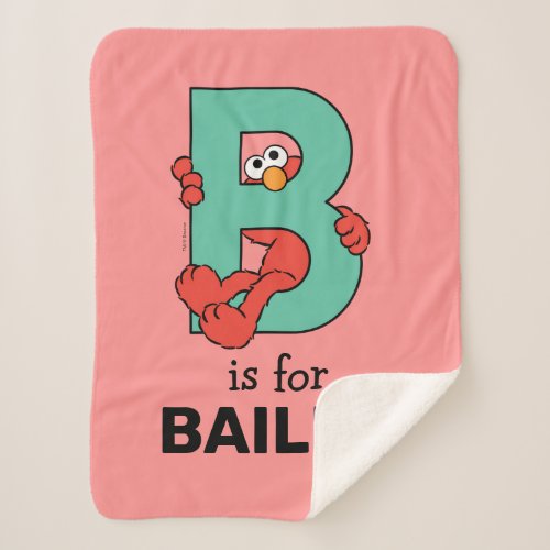 Elmo Alphabet  B Teal Sherpa Blanket