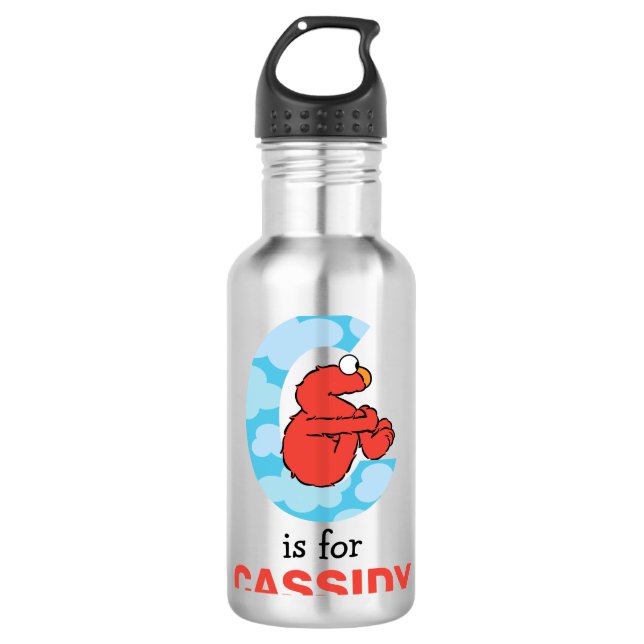 Elmo Alphabet | C Clouds Stainless Steel Water Bottle (Front)