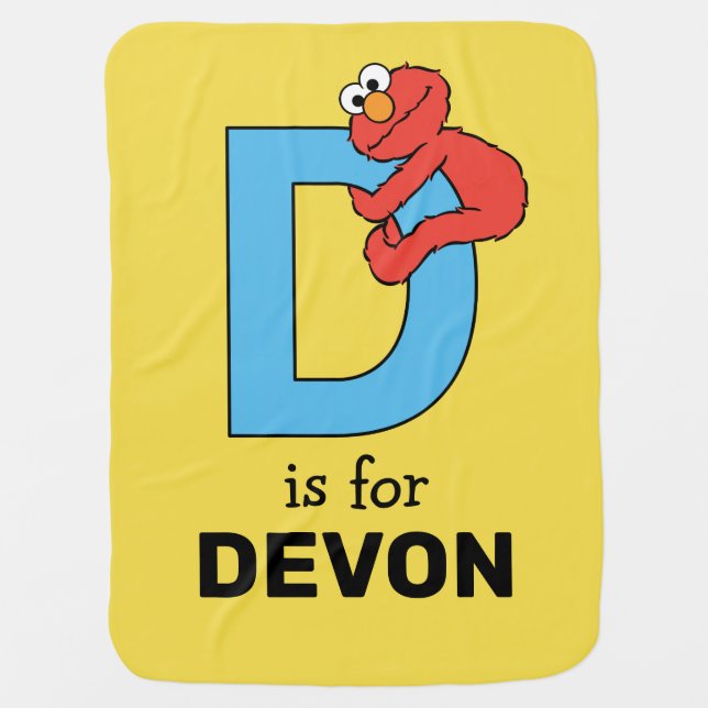 Elmo Alphabet | D Blue Baby Blanket (Front)