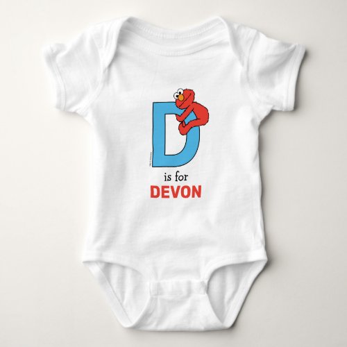 Elmo Alphabet  D Blue Baby Bodysuit