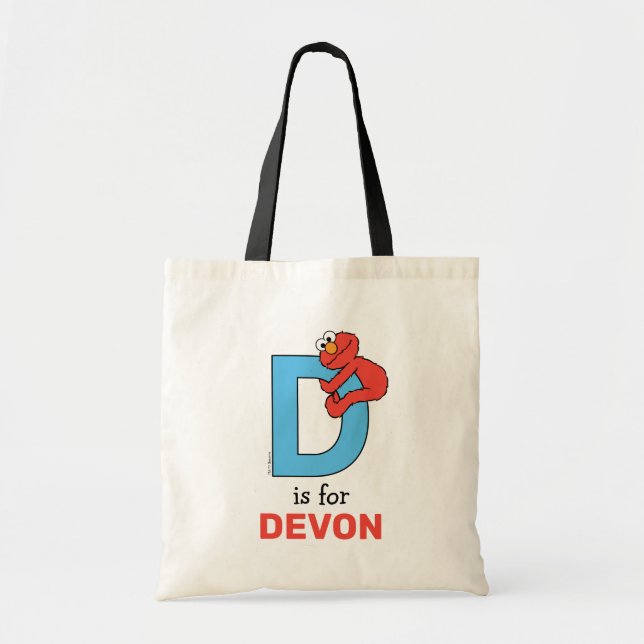 Elmo Alphabet | D Blue Tote Bag (Front)