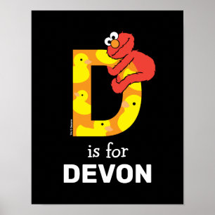 Elmo Alphabet D Duck Poster