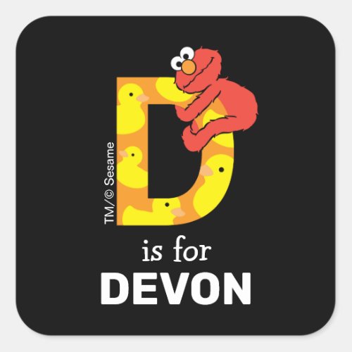 Elmo Alphabet  D Duck Square Sticker