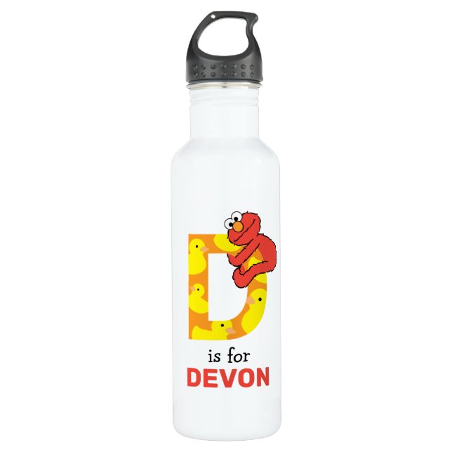 Elmo Alphabet | D Duck Stainless Steel Water Bottle (Front)
