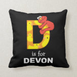 Elmo Alphabet | D Duck Throw Pillow<br><div class="desc">This cute art features Elmo posing in all the letters of the alphabet. Personalize this cute Sesame Street design by adding your child's name.  © 2021 Sesame Workshop. www.sesamestreet.org</div>