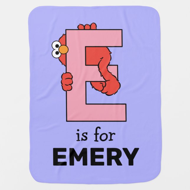 Elmo Alphabet | E Pink Baby Blanket (Front)