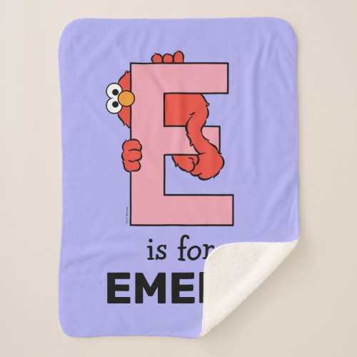 Elmo Alphabet  E Pink Sherpa Blanket