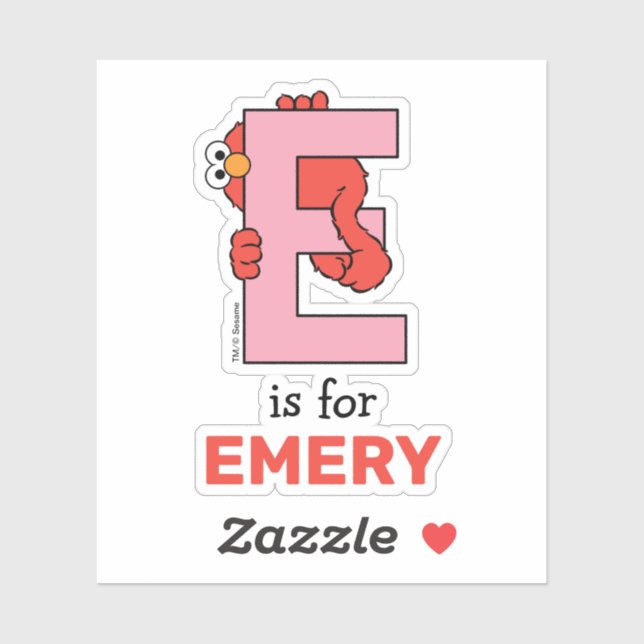 Elmo Alphabet | E Pink Sticker (Sheet)
