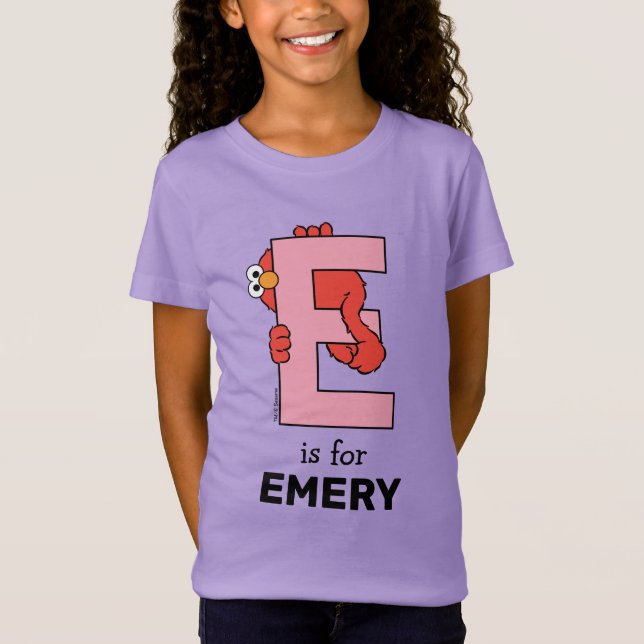 Elmo Alphabet | E Pink T-Shirt (Front)