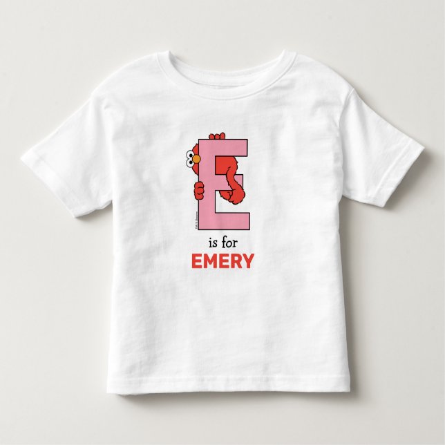 Elmo Alphabet | E Pink Toddler T-shirt (Front)