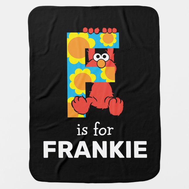 Elmo Alphabet | F Flowers Baby Blanket (Front)