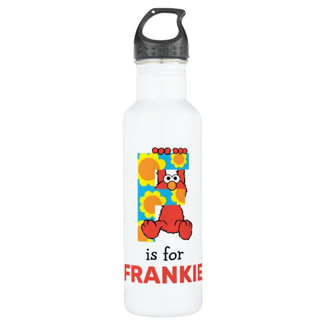 Elmo Alphabet | F Flowers Stainless Steel Water Bottle (Front)