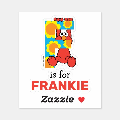 Elmo Alphabet  F Flowers Sticker