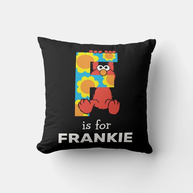 Elmo Alphabet | F Flowers Throw Pillow (Front)