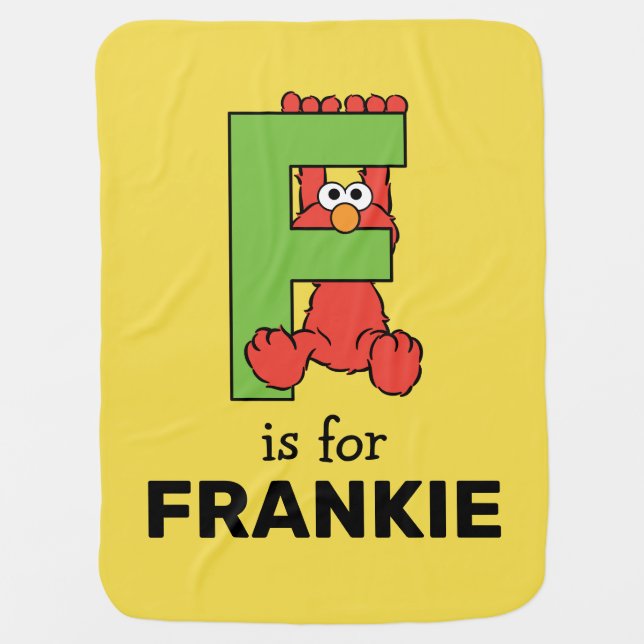 Elmo Alphabet | F Green Baby Blanket (Front)