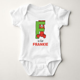 Elmo Alphabet F Green Baby Bodysuit