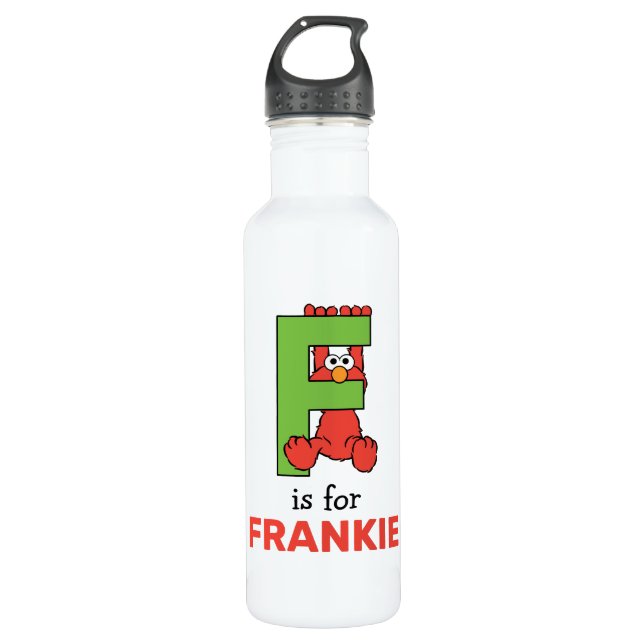 Elmo Alphabet | F Green Stainless Steel Water Bottle (Front)