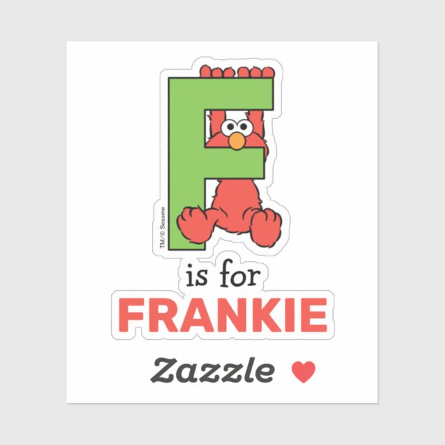 Elmo Alphabet | F Green Sticker (Sheet)