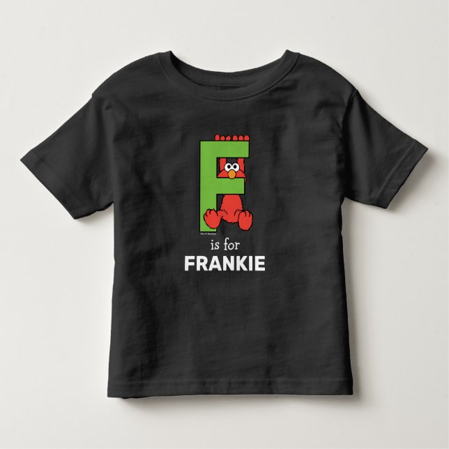 Elmo Alphabet | F Green Toddler T-shirt (Front)